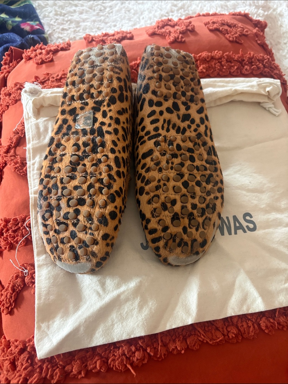 Johnny Was Leopard-Trim Embroidered Suede Flats in Brown with Multicolor Floral - Picture 5 of 6